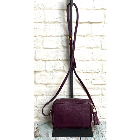 Gigi Crossbody Handbag‎ Women's Leather Camera Handbag Burgundy Wine Small - Picture 11 of 16